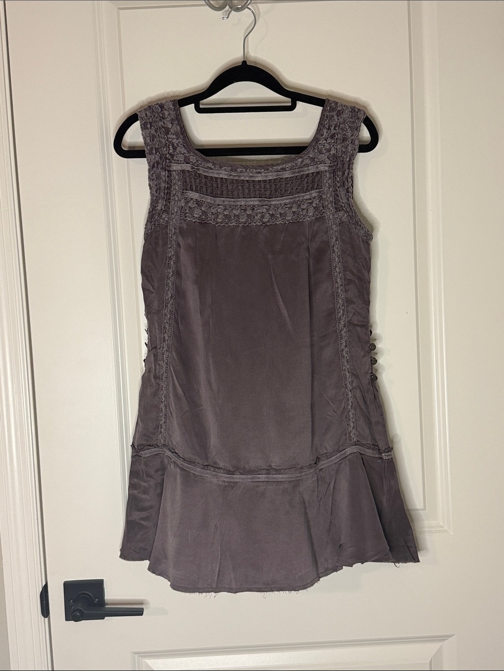 Free People Lace-Trim Sleeveless Tunic in Mauve